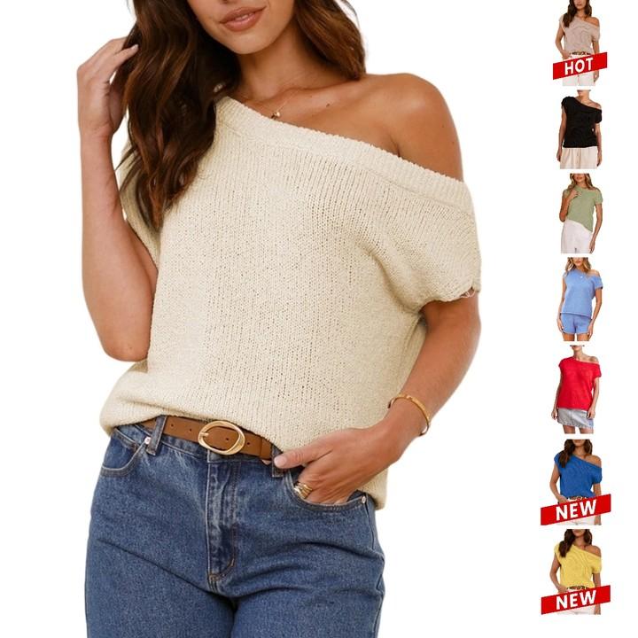 Off-Shoulder Knit Sweater Top