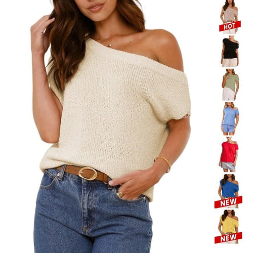Off-Shoulder Knit Sweater Top