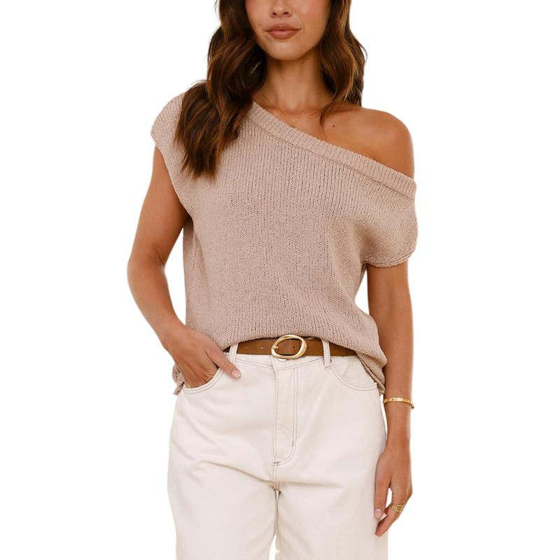 Off-Shoulder Knit Sweater Top