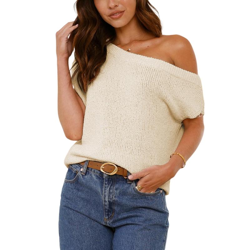 Off-Shoulder Knit Sweater Top
