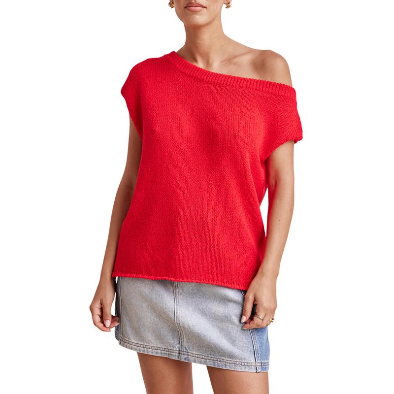 Off-Shoulder Knit Sweater Top